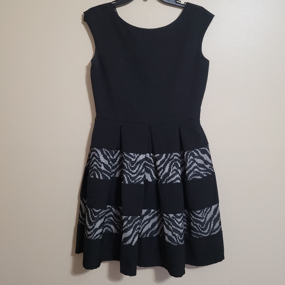 TIANA B. Lace accent black formal dress